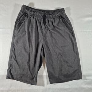 Arizona Jean Co Boys XL 18/20 Gray Athletic Shorts Zip Pockets Elastic Waist